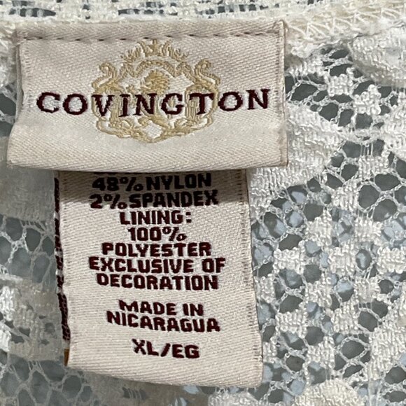 Vintage Y2K Babydoll Top Womens XL White Sheer Lace Sleeveless Coquette Fairy - Picture 3 of 10